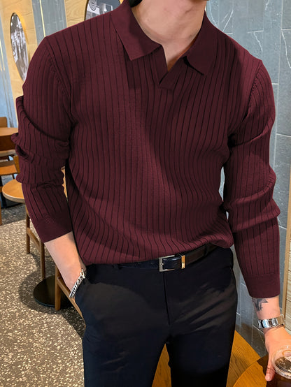 FlexRib™ Knit Polo Sweater