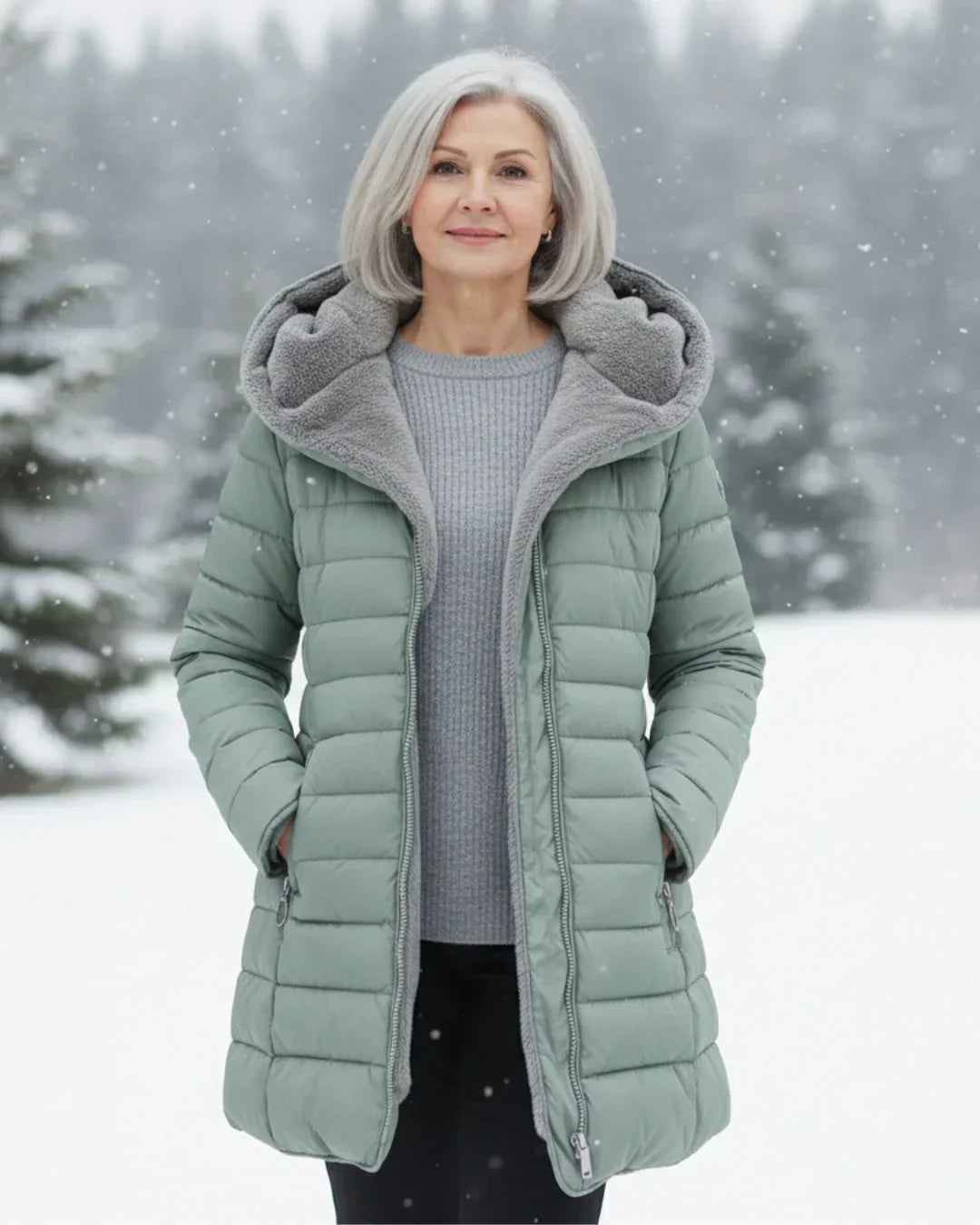 MARIA FLEECE PUFFER COAT