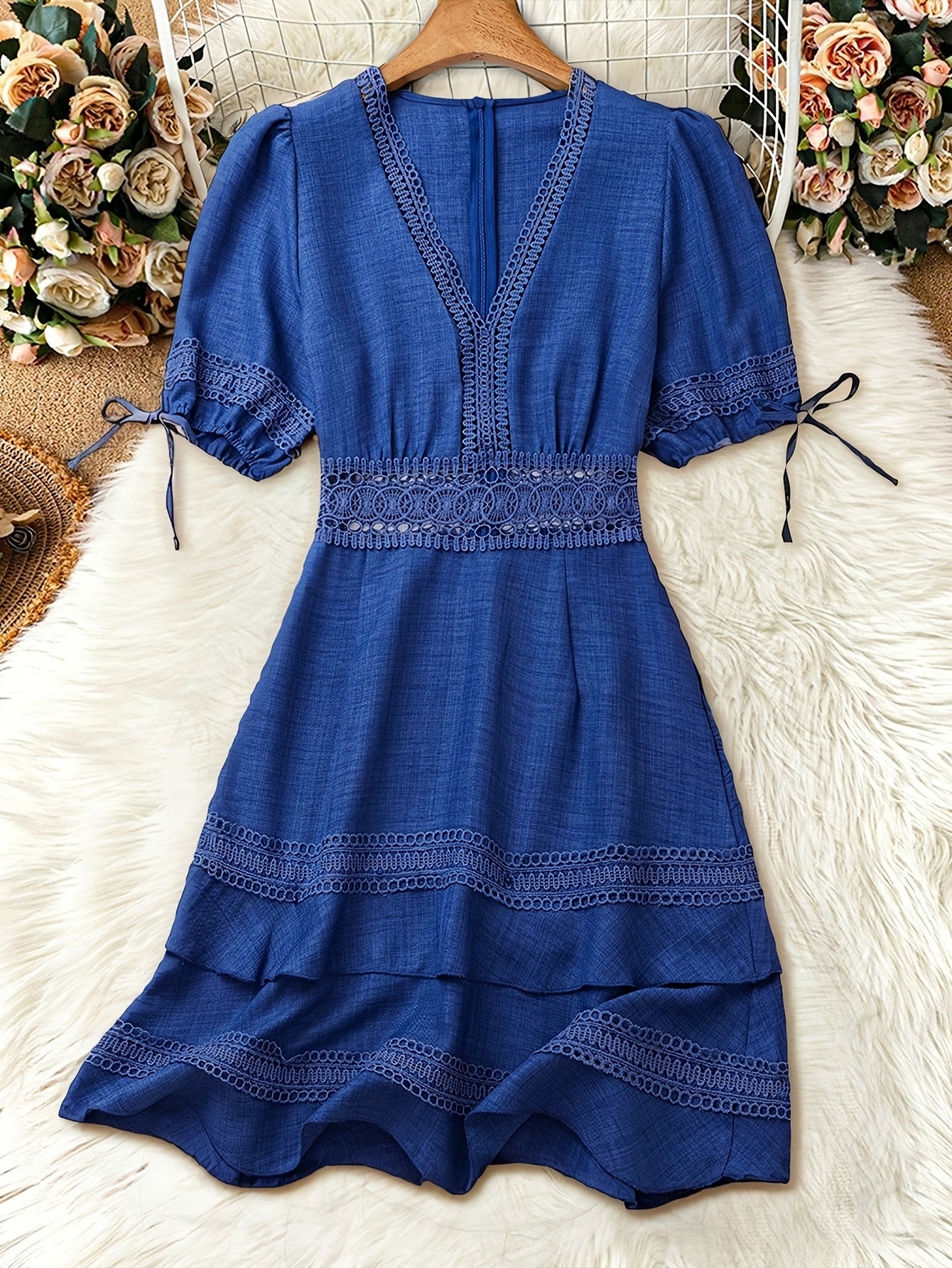 Elena Lace Trim Dress
