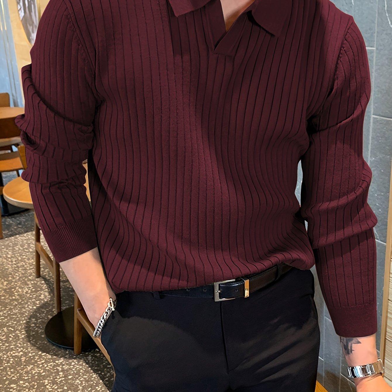 FlexRib™ Knit Polo Sweater