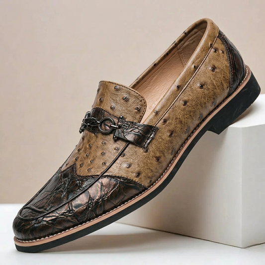 Alessio Textured Leather Loafers