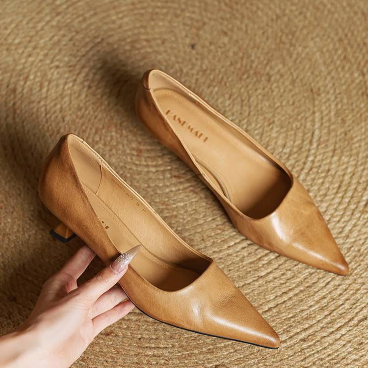 Giulia Pointed Leather Pumps