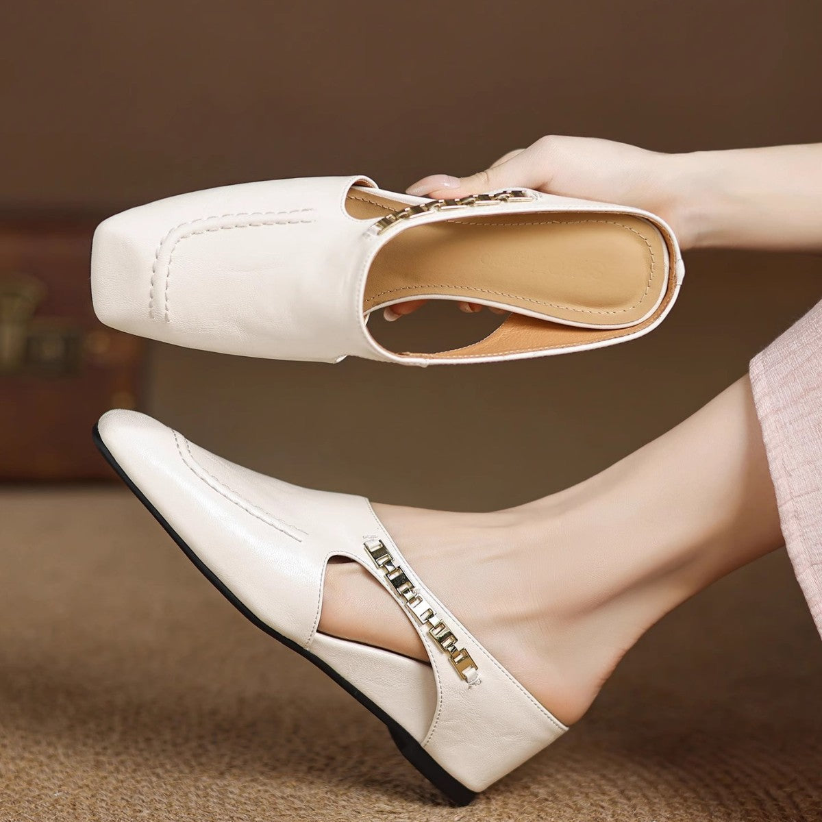 Avella Leather Mules