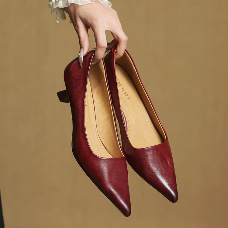 Giulia Pointed Leather Pumps
