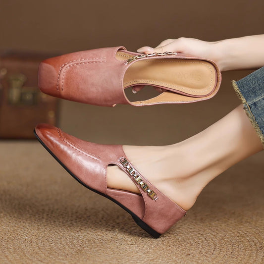 Serafina Square-Toe Mules
