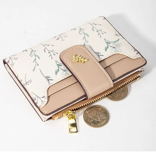 Floral Charm Compact Wallet
