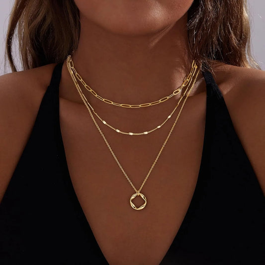 Gold Chain Necklace Set