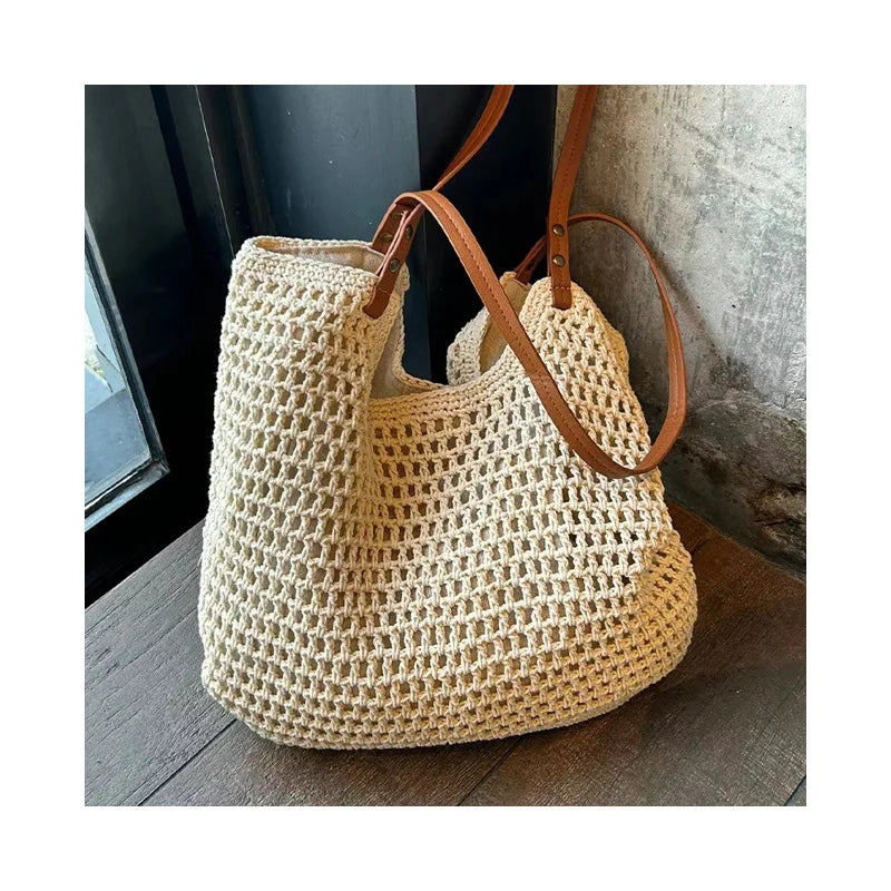 Coastal Knit Shoulder Tote