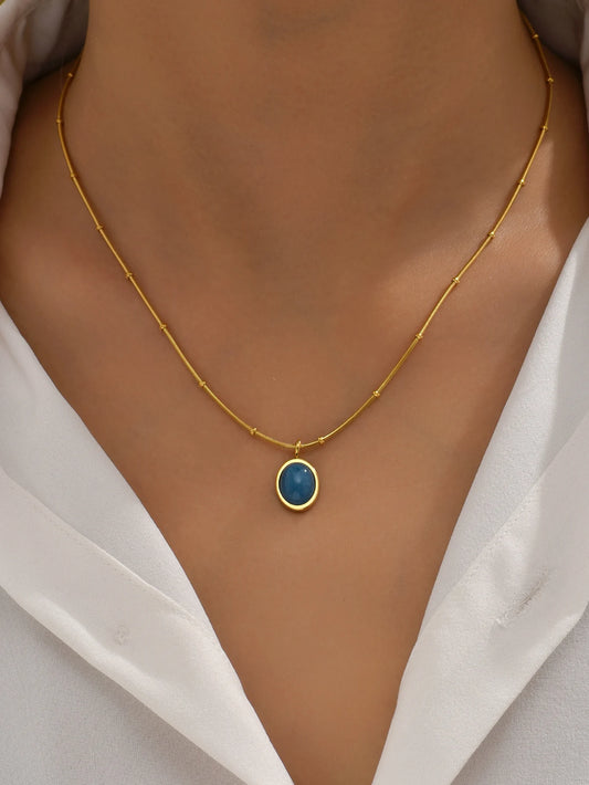 Blue Charm Gold Necklace