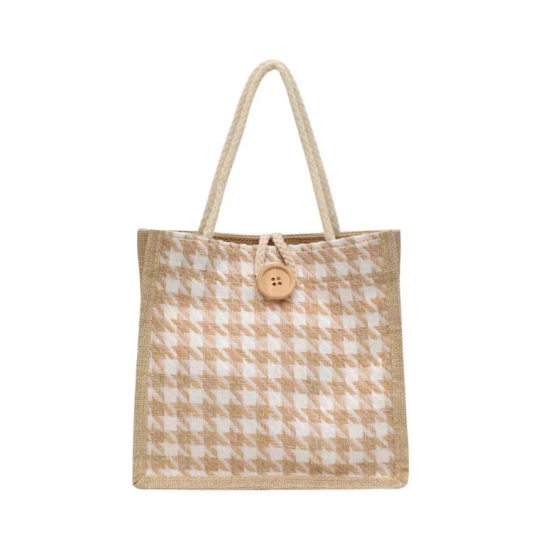 Luxe Floral Jute Tote