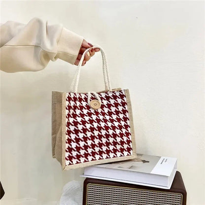 Luxe Floral Jute Tote