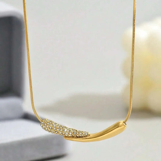Golden Curve Pendant Necklace