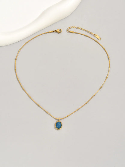 Blue Charm Gold Necklace