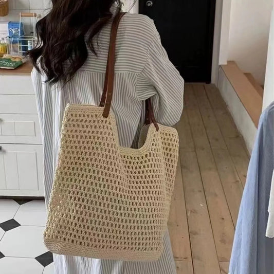 Coastal Knit Shoulder Tote