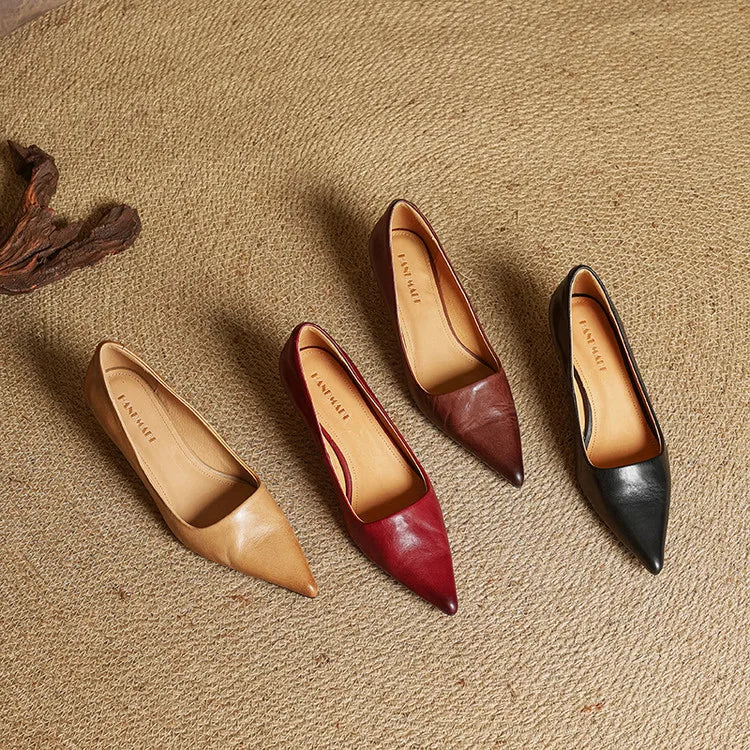 Giulia Pointed Leather Pumps