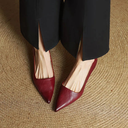 Giulia Pointed Leather Pumps