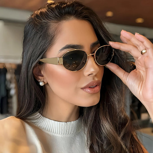 Gold-Toned Retro Sunglasses