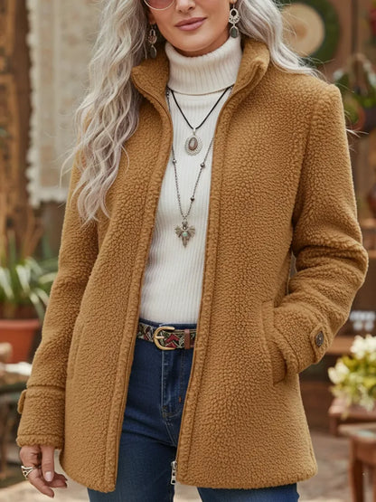 Loren | Lambswool-Feel Stand Collar Jacket