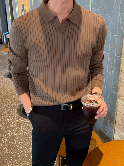 FlexRib™ Knit Polo Sweater